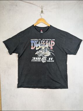 The Dragon US 129 Deals Gap 318 Curves In 11 Miles Black T-Shrit Mens Size 2XL